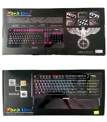 BIOSTAR ManaLand RGB Mechanical Gaming Keyboard USB Hub Anti-Ghosting Backlit