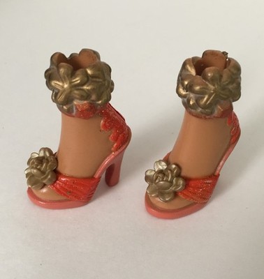 Barbie My Scene Doll Bling Madison Shoes Strappy 3D Flower High Heel Sandals