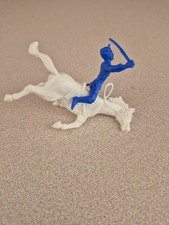 Marx Reissue 54mm Civil War UNION Shot Horse  Rider Toy Soldier, Blue