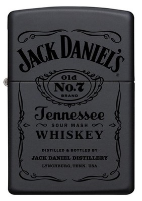 Jack Daniels Design Zippo Feuerzeug Matt Schwarz Original Sammlerstück Metall Zippo