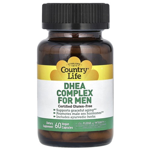 Country Life DHEA Complex for Men 60 Veggie Caps Gluten-Free, GMP Quality