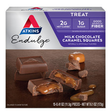 Atkins Endulge Treat, Milk Chocolate Caramel Squares, Keto Friendly, 15 Count