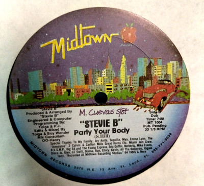STEVIE B - PARTY YOUR BODY - 12'' VINYL MIDTOWN RECORDS ORIGINAL FIRST PRESSING