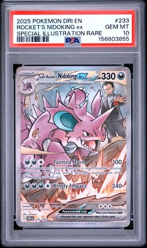 2025 Pokemon Destined Rivals ROCKET'S NIDOKING EX #233 PSA 10 Special Illus Rare