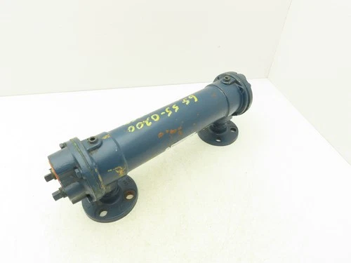 ITT Brass Oil Cooler Shell & Tube Heat Exchanger 1"NPT & Flanged 2-Pass 300psi