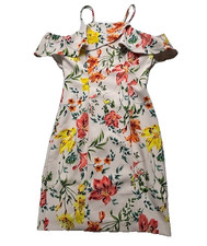 Guess Los Angeles Dress Women's Size 2 Floral Off Shoulder Cold Shoulder Fit