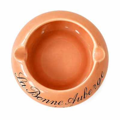 Vintage La Bonne Auberge Antibes Restaurant Peach Pink Ashtray