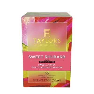 Taylors of Harrogate Sweet Rhubarb, Herbal Tea, 20 Count (Pack 1) 