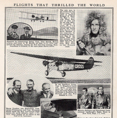 Historic Aviation Flights That Thrilled The World 1948 Vintage Halftone Print