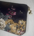 Joules Floral Cosmetic Makeup Bag Navy Pebbled Faux Leather Travel Toiletry — photo 2