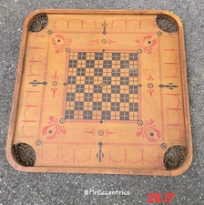 Antique Vtg 2 Sided The Carrom Co Game Board Wall Decor Style E NO. 1 Archarena