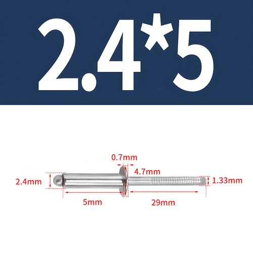 Remaches ciegos acero inoxidable A2 V2A cabeza plana ISO 15983 DIN 7337 remaches 2,4-6,4 mm - Imagen 8 de 65