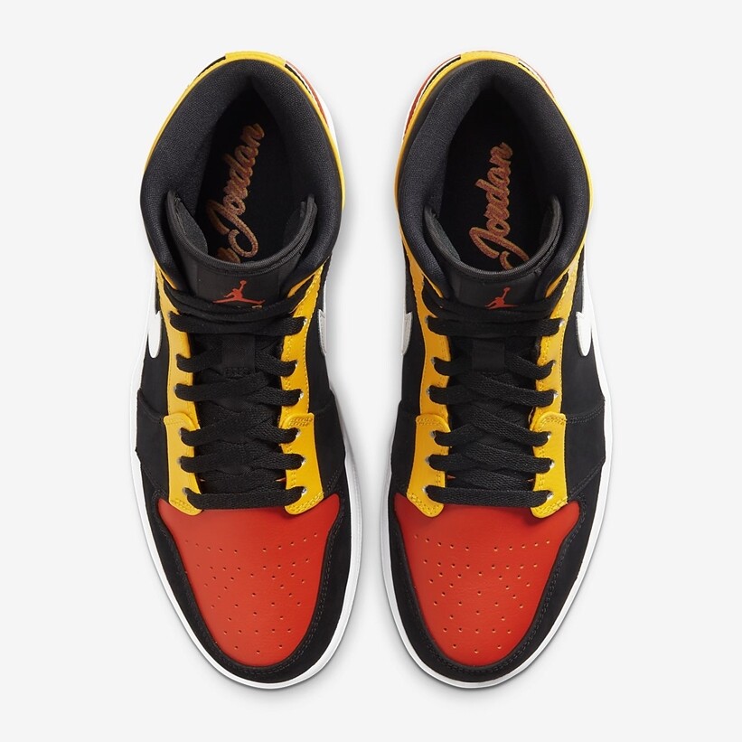air jordan 1 mid orange black yellow
