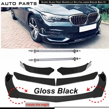 Front Bumper Spoiler Lip Splitter Bod Kit Gloss Black For BMW 5 7 Series E60 F10