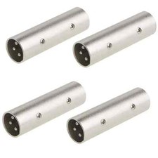 4pc 3-Pin XLR Male to Male Plug Coupler Gender Changer Audio Microphone Adapter
