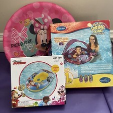 Baby Pool Float Lot Disney Mickey Baby Boat, Swim Ways Sun Canopy, Minnie