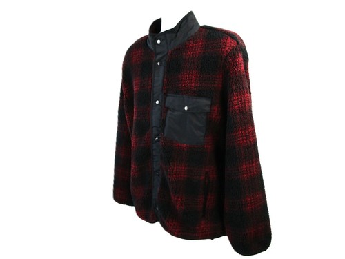 Goodfellow & Co Men's Lightweight Faux Fur Plaid High Pile Sherpa Fleece Jacket - 第 44/60 張圖片