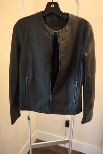 Black Leather Moto Bomber Jacket LTH JKT Soft Luxurious Women's Size Small New - Picture 4 of 9