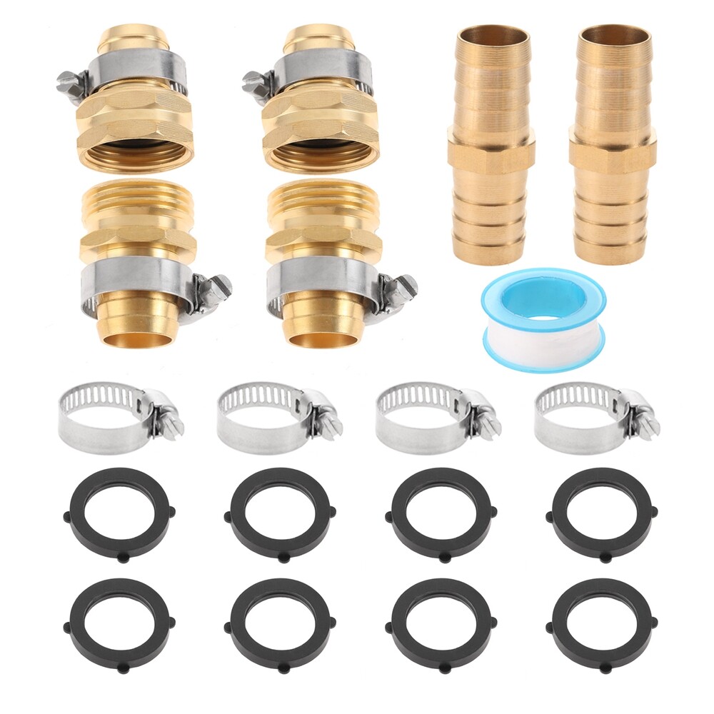 1/2" 5/8" 3/4" Solid Brass Garden Hose Connector Splicer Mender End