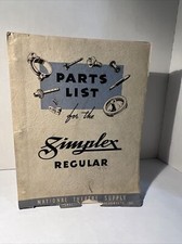 1945 SIMPLEX Regular: Parts List for the Simplex Regular Projector w/Foldout