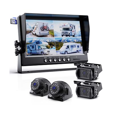 eRapta 1080P Wired Backup Camera System Kit,9'' HD DVR Monitor with IP69 Water...
