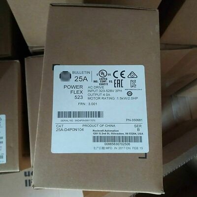 1PC New 25AD4P0N104 Power Flex 523 1.5kW (2Hp) AC Drive Three Phase US 25A-D4P0N