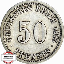 J 7  50 Pfennig Kaiserreich von 1875 C in SS   1189125