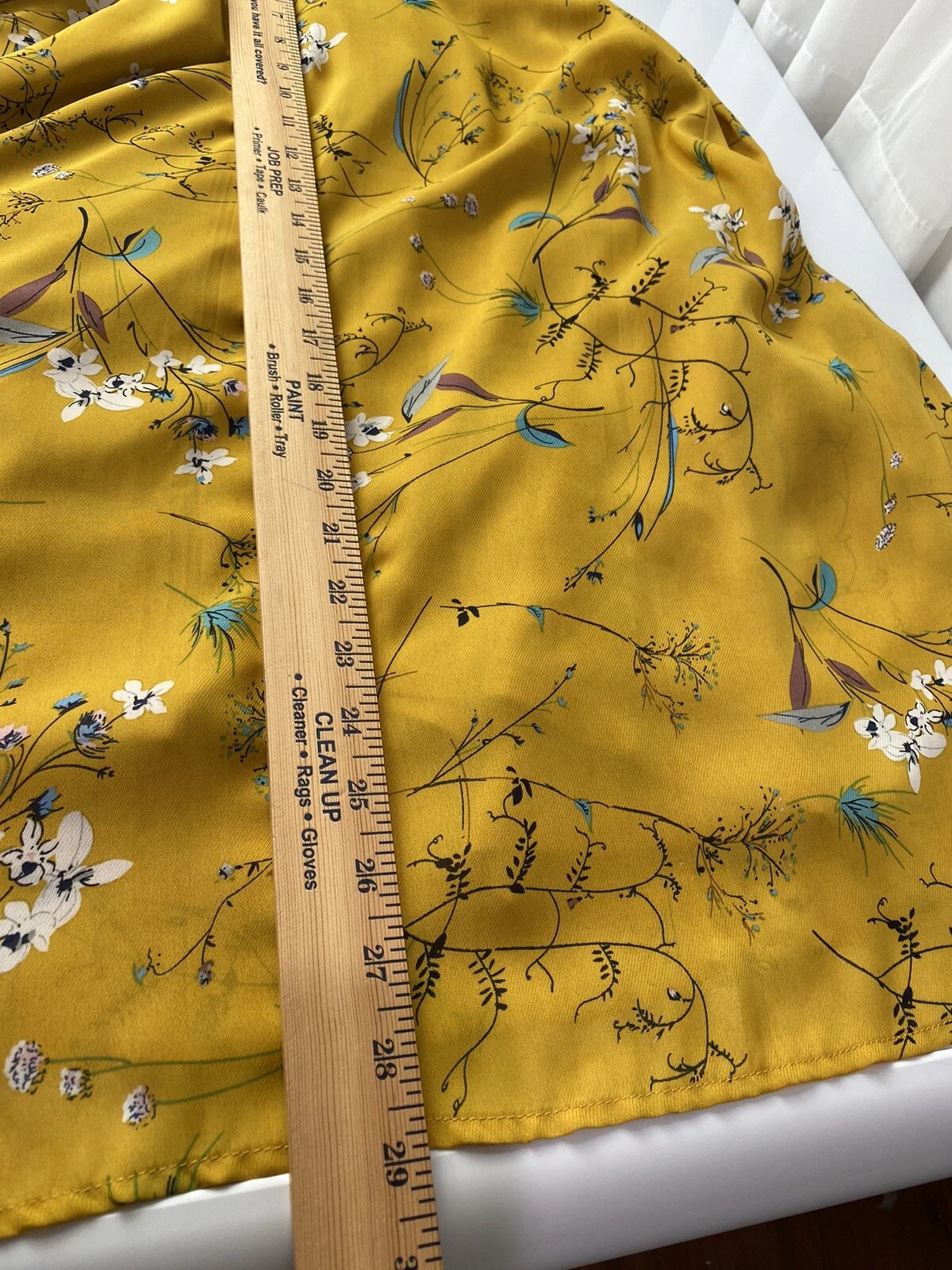 VETEMENTS Abito Jodifl donna S giallo floreale manica lunga foderato tubino boho raccolta autunnale