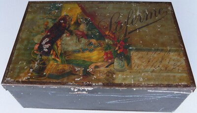 ladies tobacco tin Tobacco Tin Box LAFERME Young Ladies in Harem Oriental Motive Latvia  1920-30's