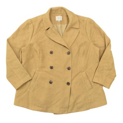 Loft Plus Size 20 Beige Polyester Pea Coat Double Breasted Button