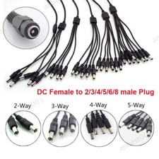 2.1 5.5mm 1 Female to 2 3 4 5 8 Male DC Power Splitter Plug Cable Supply Adapter