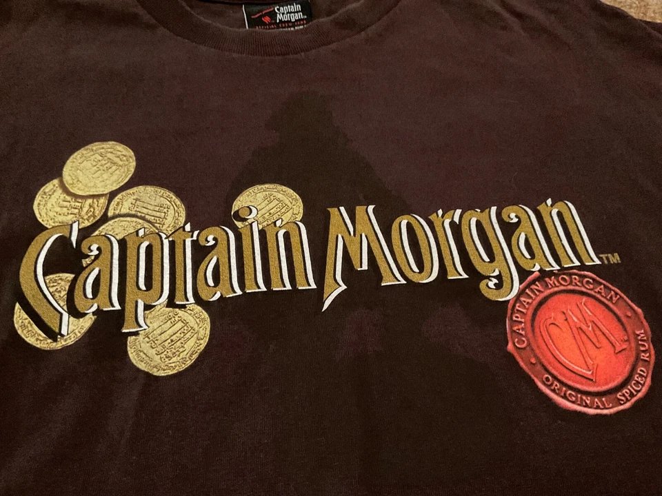 复古摩根上尉 SPICED RUM 图形 T 恤(男式 XL )棕色预穿 — 第 3/4 张图片