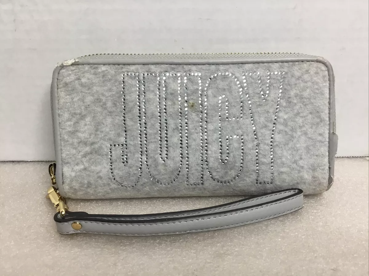 Juicy Couture Gray Fabric Zip Around Wallet Multiple Pockets | eBay