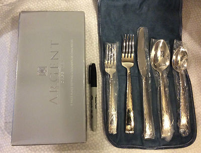 NIB-Hampton Forge Hammered Argent Brocade Feather Serving for ONE-ship free