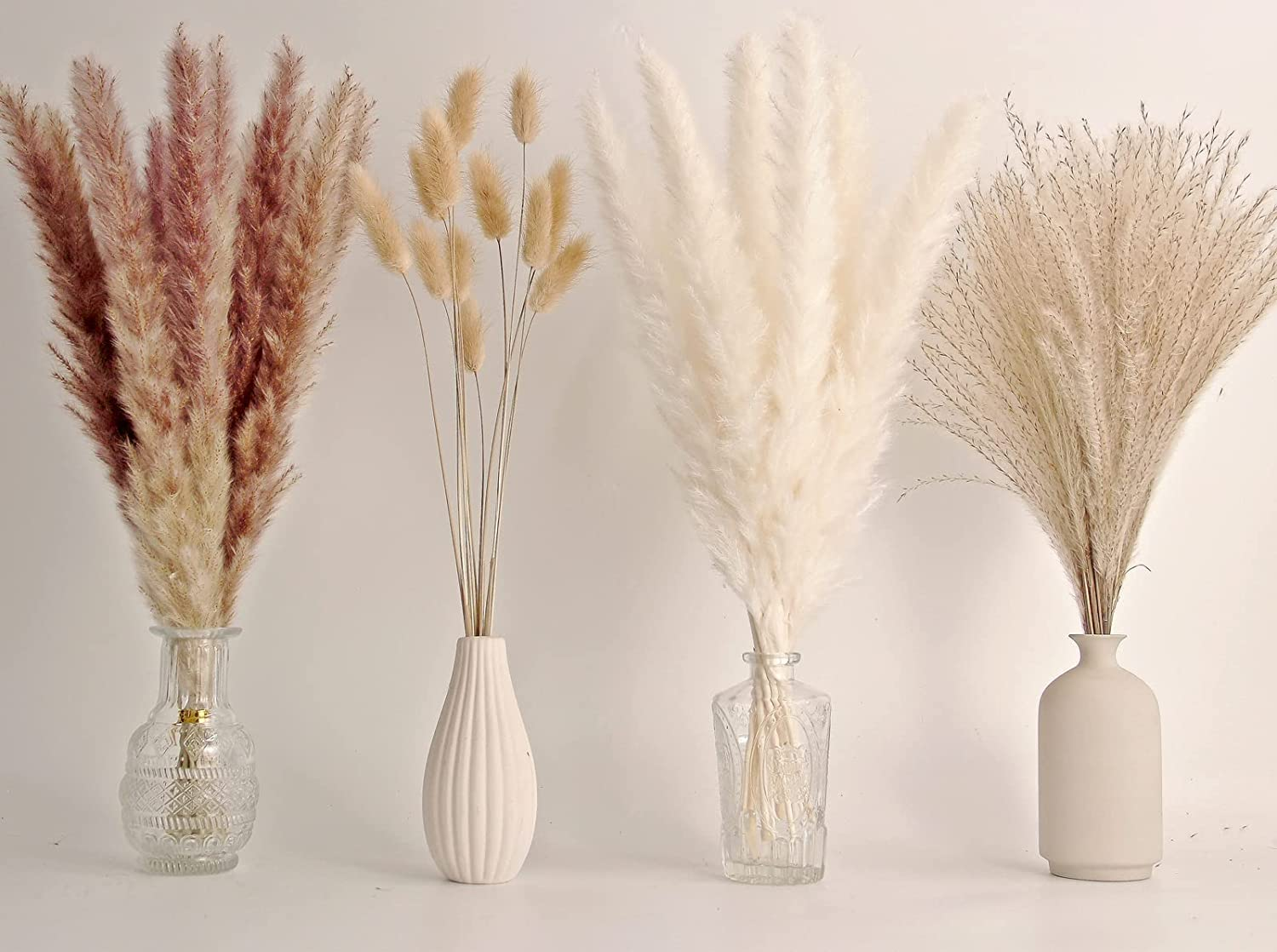 Pampas Grass Decor, Including Pompas Floral, Reed Dried Grass and Bunny Tails Dr