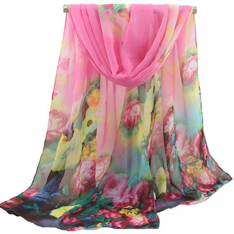 Women Soft Silk Shawl Wrap Print Solid Scarf Stole Fashion Winter