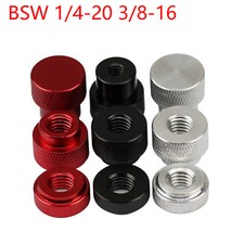 BSW 1/4-20 3/8-16 Knurled Thumb Nuts Aluminum Round Hand Grip Knobs Nuts