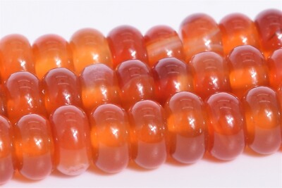 Natural Deep Orange Red Striped Agate Beads AAA Rondelle Loose Beads 6x3MM 8x4MM