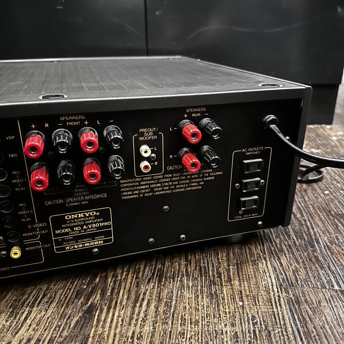 ONKYO A-V801PRO AV Amplifier Silver AC100V 50/60Hz 245W Made in