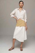 NWT NEW Anthropologie Maeve Layered Shirttail Midi Skirt size S