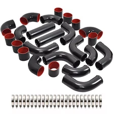3" Intercooler Piping&Clamp Kit 90 Degree Straight Silicone Coupler Hose Intake