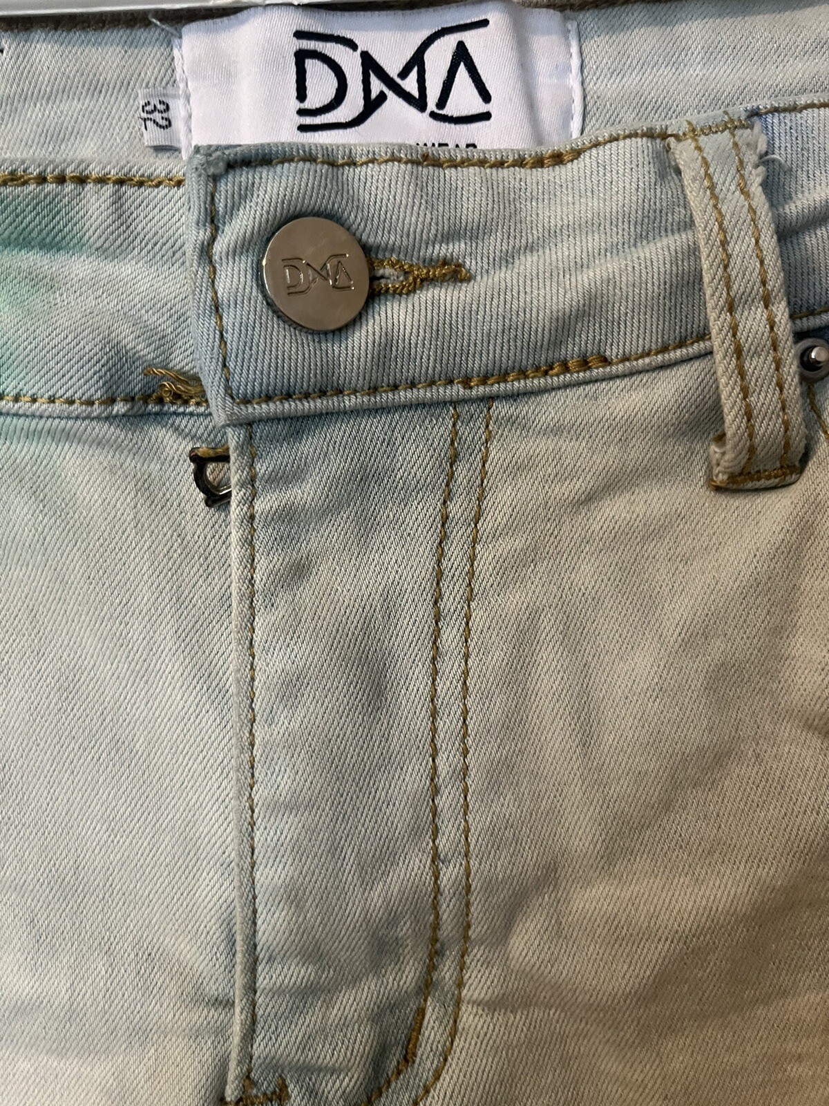 DNA Premium Jeans PATCHES ROYAL / GREEN Size 32 Gem