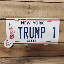New York, TRUMP, TRUMP 1 AGAIN! - license Plate, President Trump, Donald Trump