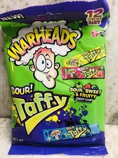 New-WarHeads 12 Bars Sour/Sweet/Fruity Chewy Candy. 3.59oz/102gm. See Below