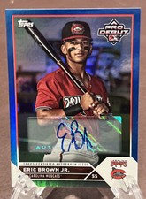 2023 Topps Pro Debut ERIC BROWN JR *Blue Parallel AUTO Rookie RC!* #108/150 🔥