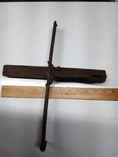 Vintage carpet stretcher very old, wood and metal