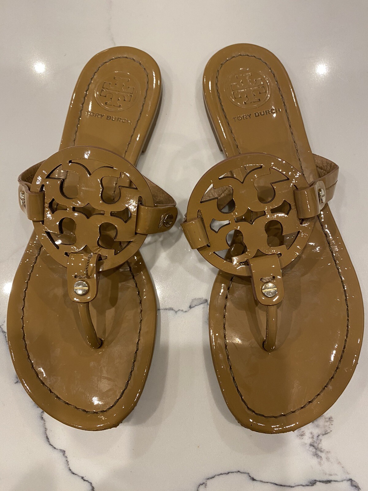 Tory Burch Miller Women's Thong Sandals - Camel US7 | MAD ET LEN