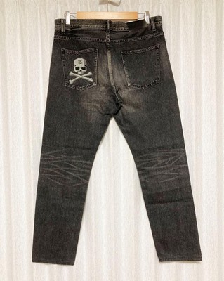 Stussy x mastermind Japan Denim Pants Black skull embroidery W36