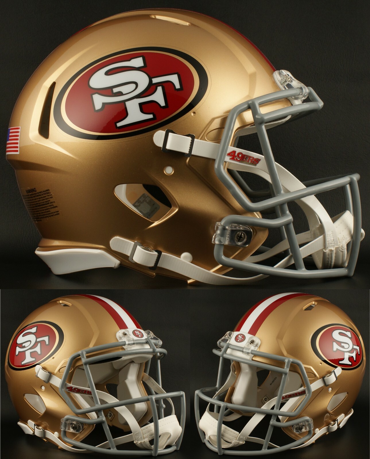 SAN FRANCISCO 49ers NFL Riddell SPEED Full Size Replica Football Helmet ...