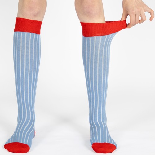 Mysocks Calzini Unisex Al Ginocchio a Costine Cotone Pettinato Punta Senza Cuciture - Foto 117 di 120